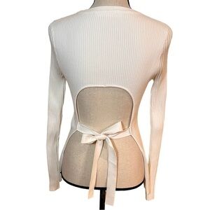 NWOT Live The Process Starr Tie Open Back Sweater Sz-L